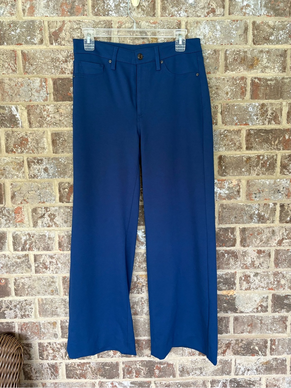 CHICO's Wide Leg Casual Dress Pant Navy Size US 4 zipper button closure 5 pocket